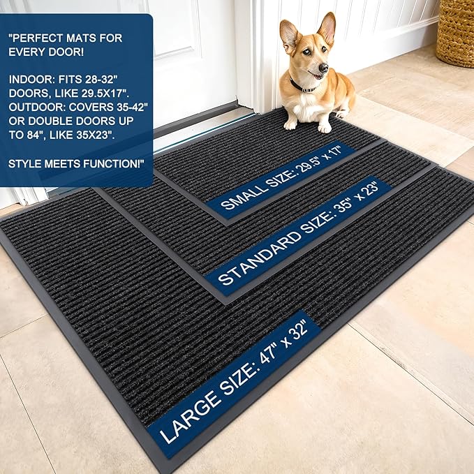 OLANLY Front Door Mat Indoor Outdoor Entrance, Waterproof Heavy Duty Doormat ...