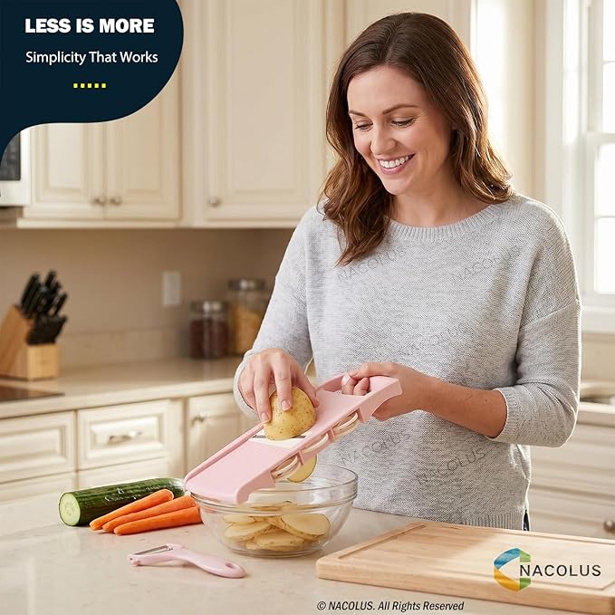 NACOLUS Mandoline Slicer for Kitchen Slicer Vegetable Cutter 5 In 1 Veggie - Image 4