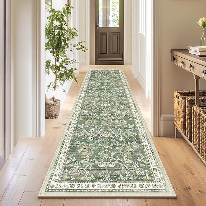 Yamaziot Washable Runner Rug 2x6 – Non Slip Boho Floral Hallway Runner Rug - Image 8