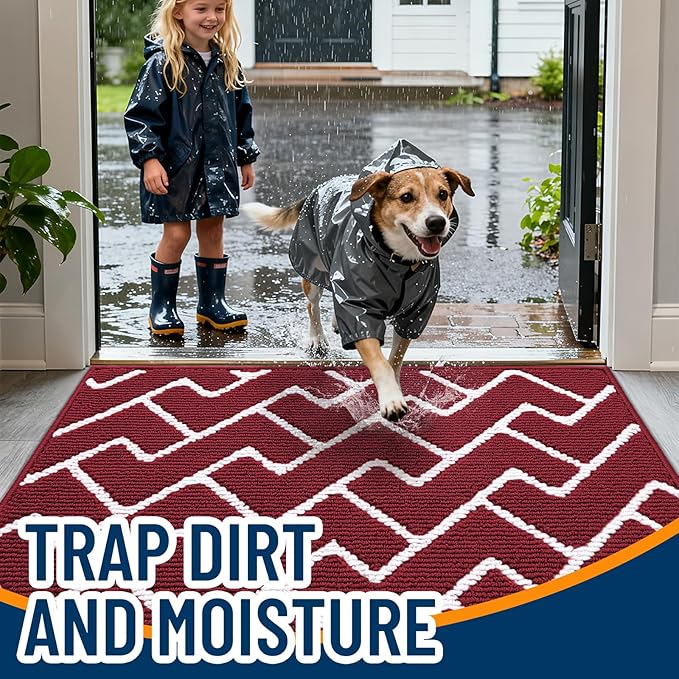 OLANLY Front Door Mat, Non-Slip Rubber Backing, Dirt Resistant and Absorbent - Image 2