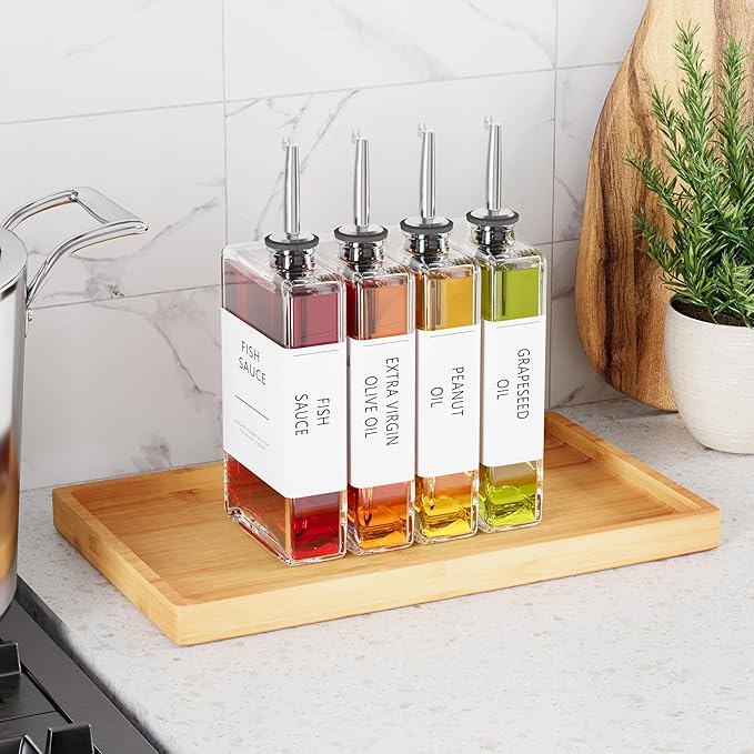 New England Stories Kitchen Cooking Oil Dispenser Set, Olive Oil and Vinegar - Image 2