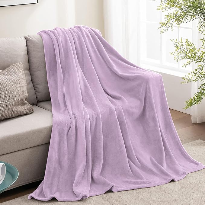 BEDELITE Fleece Blanket Twin Size Lilac Throw Blankets - Image 9