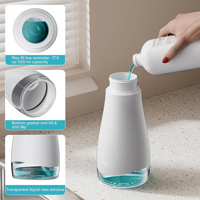 Oasis Creations 500 mL /17fl.oz Stainless Steel Liquid Soap Dispenser - Image 3