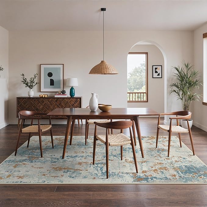 Area Rugs 8x10 for Living Room Bedroom, Modern Abstract Machine Washable Rug - Image 3