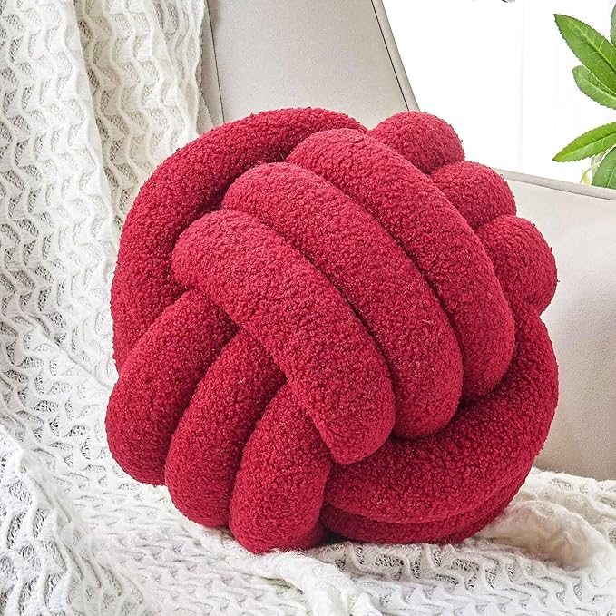 Uvvyui Knot Pillow Ball, Soft Home Decorative Pillows, Round Throw Pillow by Uvvyui