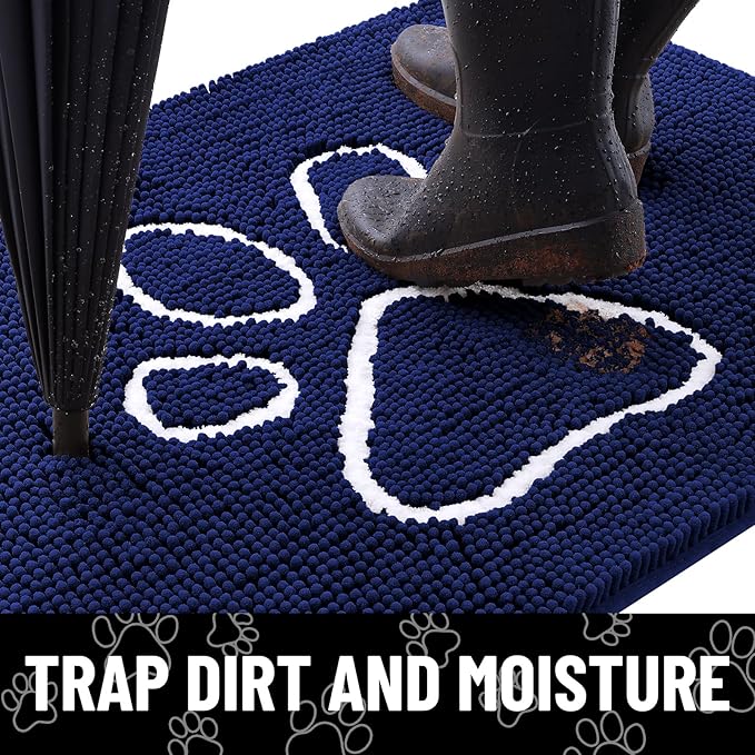 Smiry Dog Door Mat for Muddy Paws, Absorbent Dirt Trapper Non Slip Quick Dry - Image 2