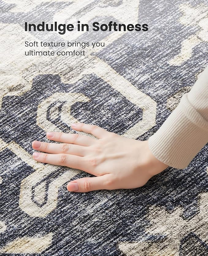 AMADA HOMEFURNISHING 8x10 Washable Area Rug, Low-Profile Large Area Rug - Image 5