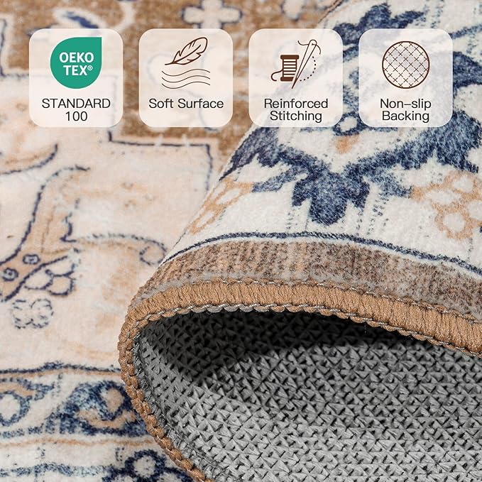 Lofus 2'6"x14' Runner Rug for Hallways, Washable Kitchen Rugs, Non-Slip Rugs - Image 4