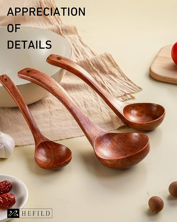 Wooden Ladles Set of 3 – Wood Ladles - Image 3