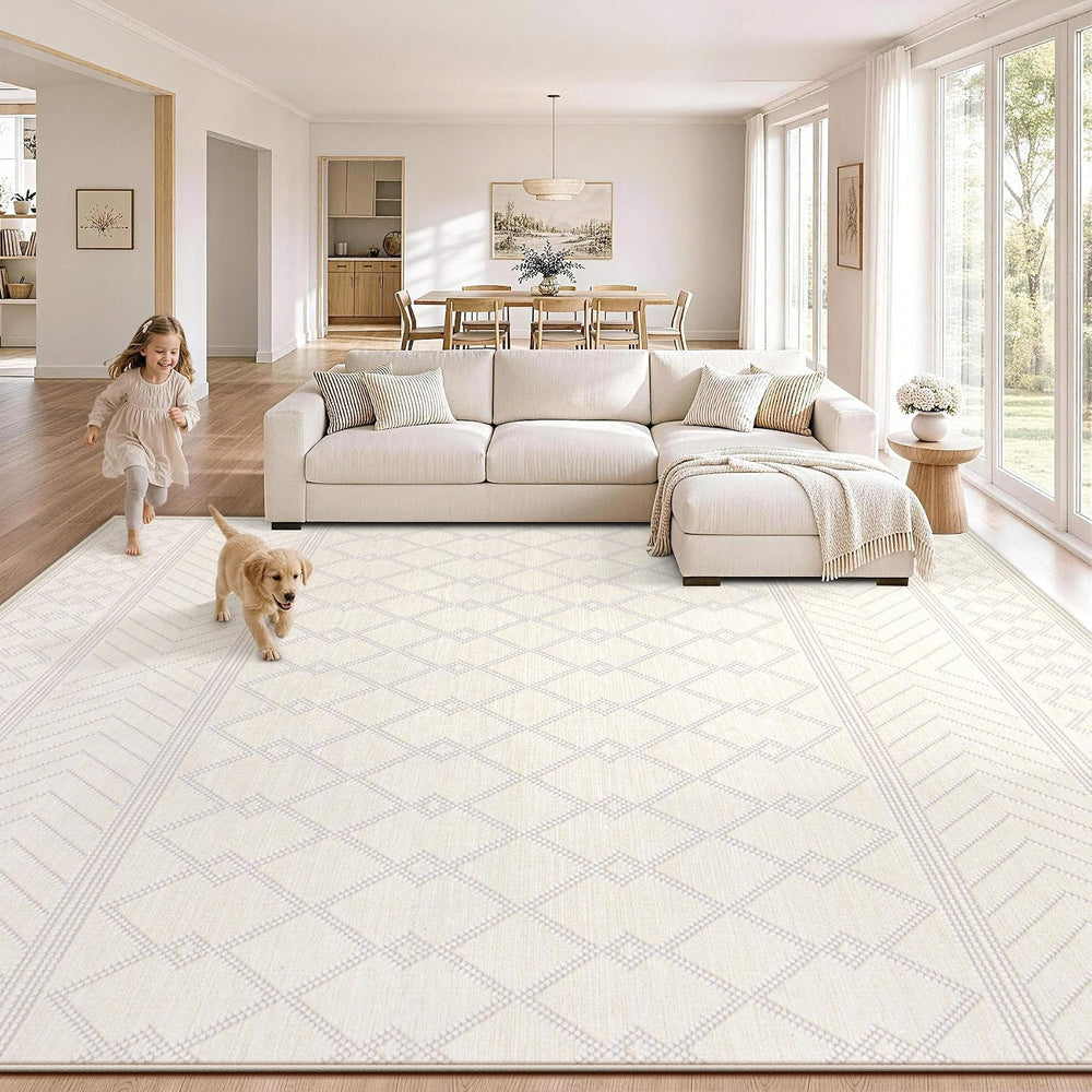pmtsns Area Rugs 8x10 Washable Rug for Living Room(Beige, 8'x10')