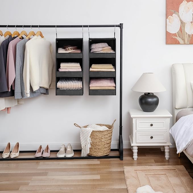 GRANNY SAYS Hanging Closet Shelf, 3-Shelf Foldable Hanging Organizers and - Image 4