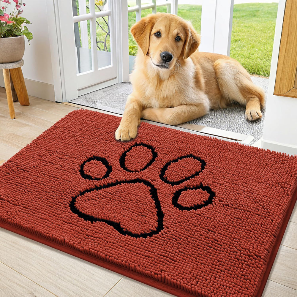 Smiry Dog Door Mat for Muddy Paws, Absorbent Dirt Trapper Non Slip Quick Dry