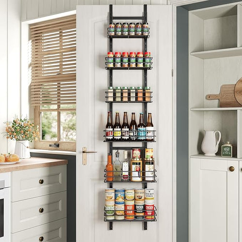 6-Tier Over the Door Pantry Organizer, Cabinet Door Organizer, Kitchen Pantry by Purdaz