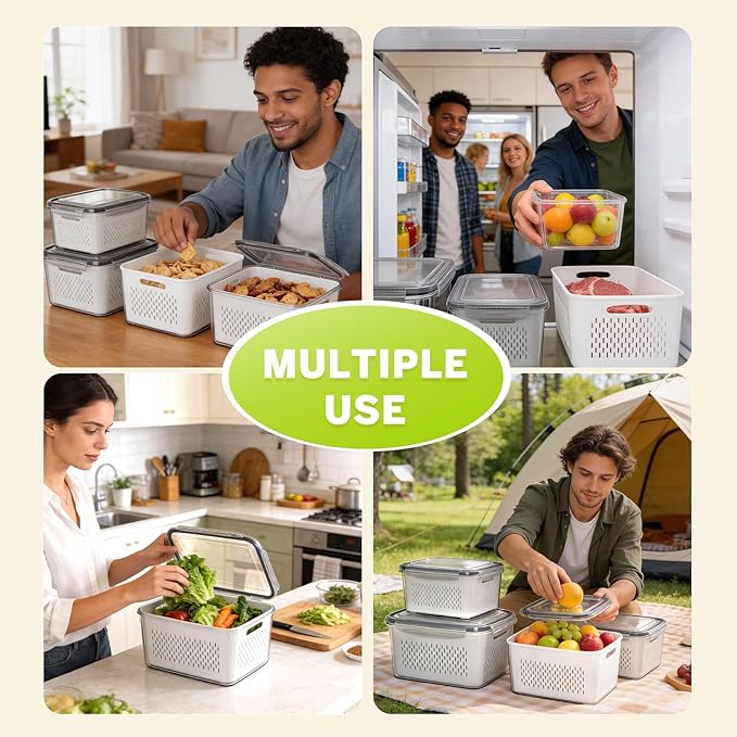HOMETALL 5 Pack Fruit Storage Containers - Image 7