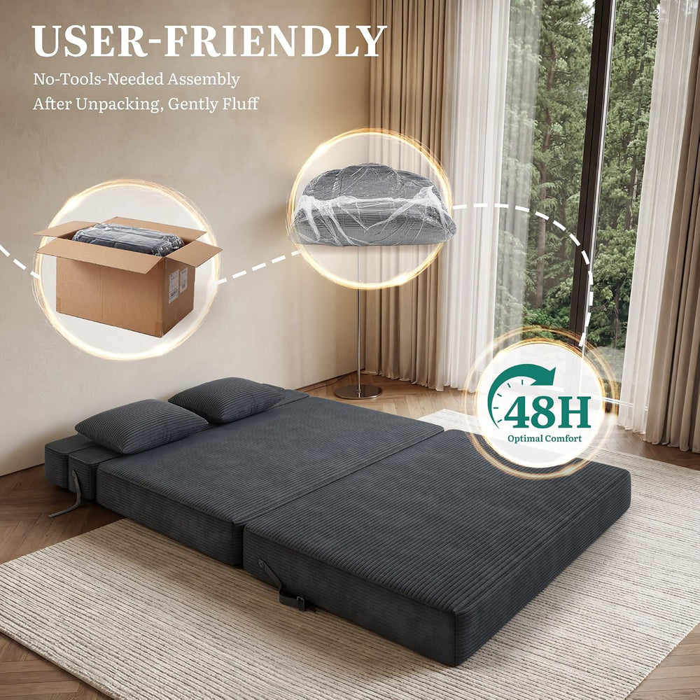 Convertible Sofa Bed,Loveseat Folding Floor Futon Sleeper Sofa Couch Bed