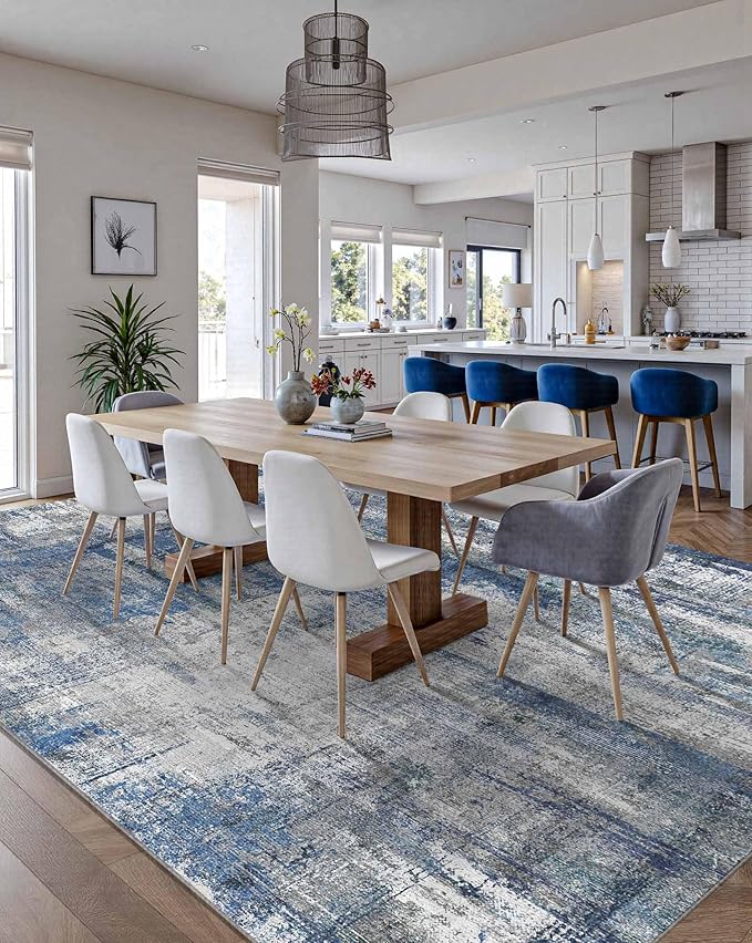 Latte&Fog 6x9 Area Rugs for Living Room Bedroom, Boho Non Slip Low Pile Carpet - Image 3