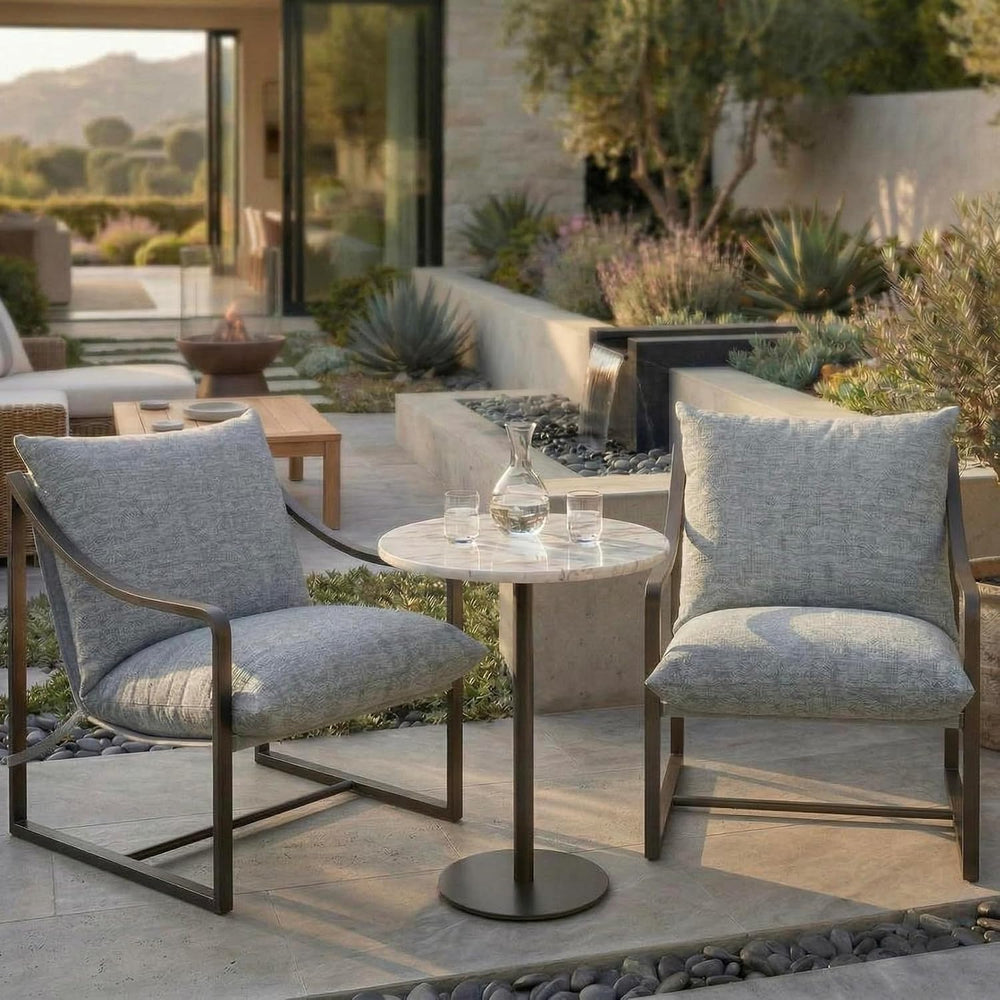 Accent Chairs Set of 2, Metal Frame Sling Outdoor Chairs with Metal Frame and...