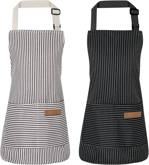2 Pack Stripes Kids Apron, Kids Cooking Aprons by XLSXEXCL