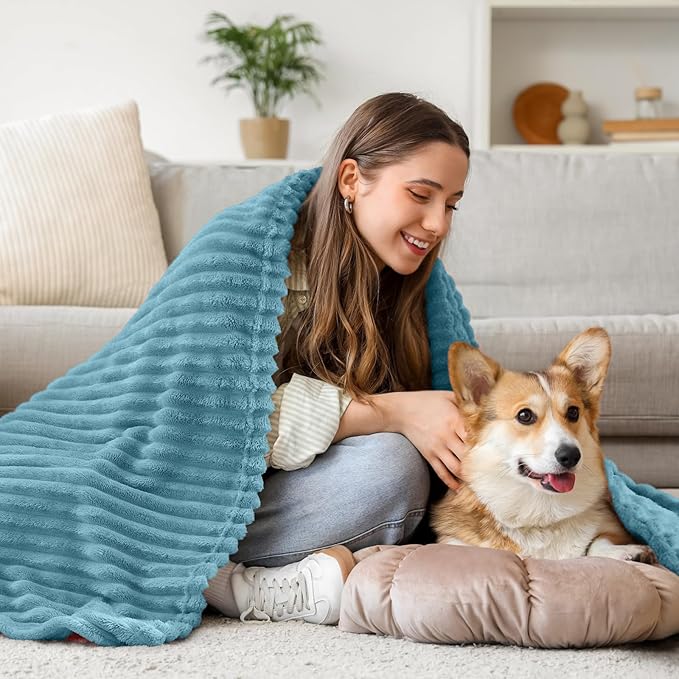 BEDELITE Fleece Blanket Twin Size – 3D Ribbed Jacquard Soft and Warm Decorative - Image 7