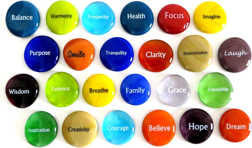 Lifeforce Glass Focus Glass Stones, 24 Inspiring, Encouraging and Motivating ...