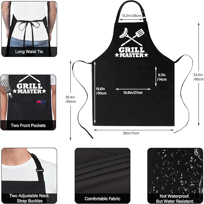 Xornis 100% Cotton Funny Apron for Men Women Adjustable Bib Aprons - Image 3