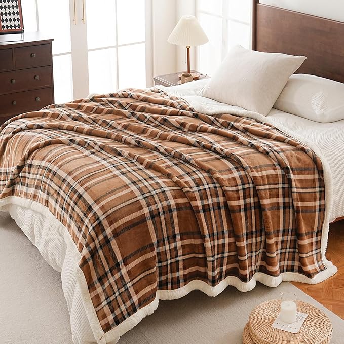 PU MEI Sherpa Fleece Throw Blanket 80" x 90" Reversible Plush Fluffy Large Big - Image 2