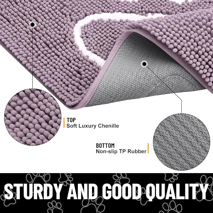 Smiry Dog Door Mat for Muddy Paws, Absorbent Dirt Trapper Non Slip Quick Dry - Image 3