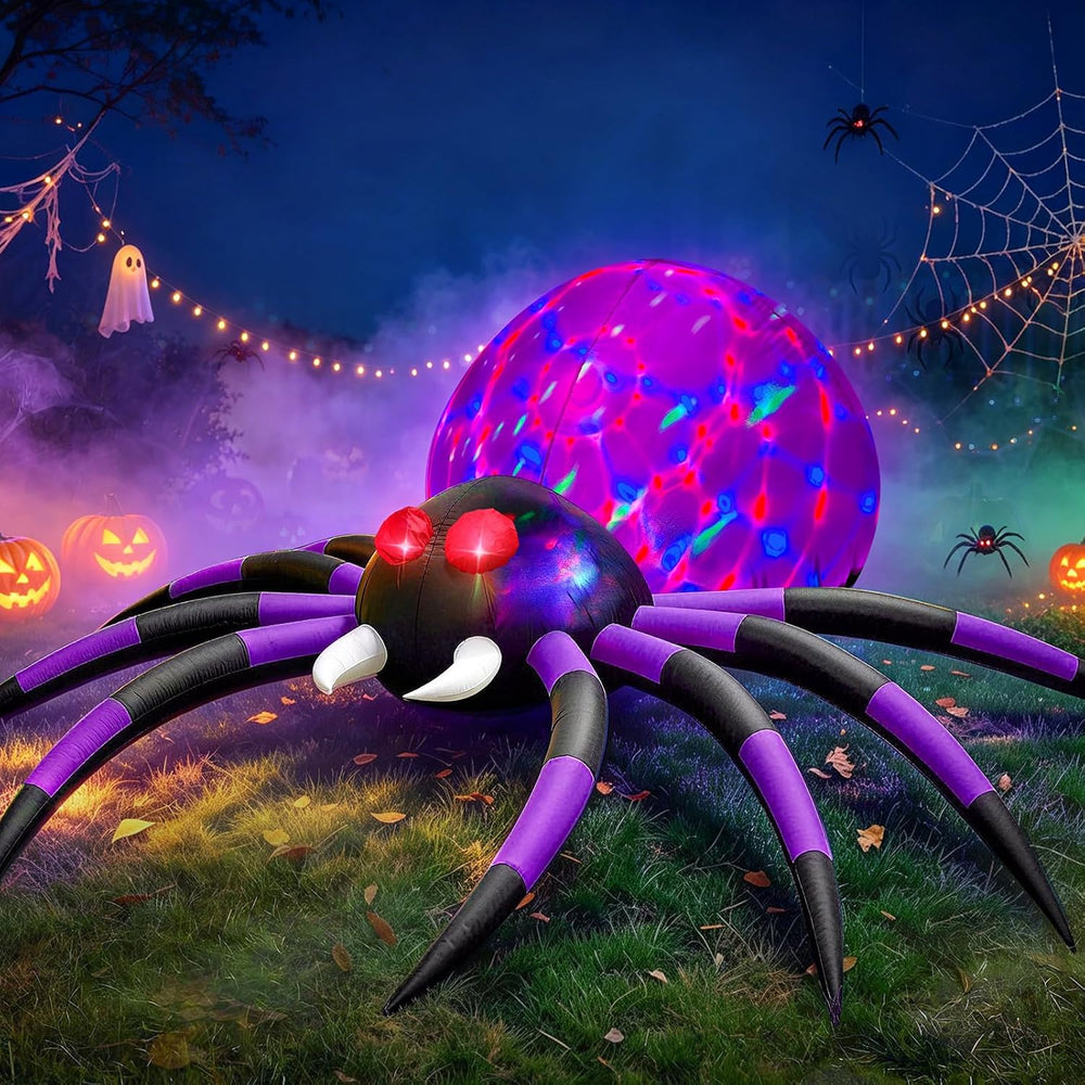6 FT Halloween Inflatable Spider Outdoor Decoration with Bright LED Lights