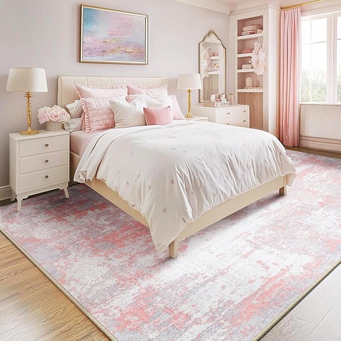 Washable Area Rugs 8'x10' Non-Slip Modern Abstract Soft by RELEANY