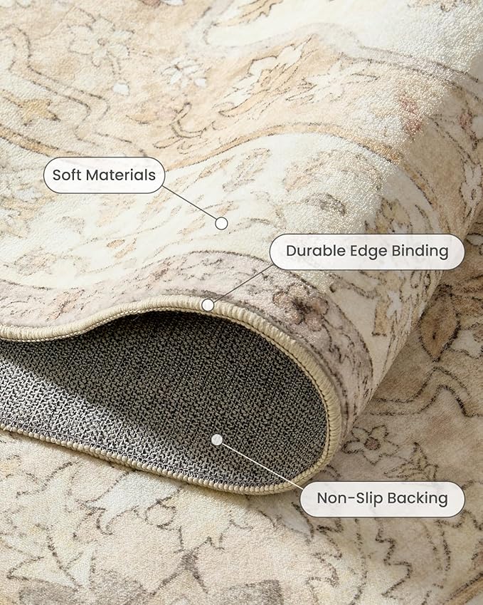 AMADA HOMEFURNISHING 8x10 Washable Area Rug, Low-Profile Large Area Rug - Image 5
