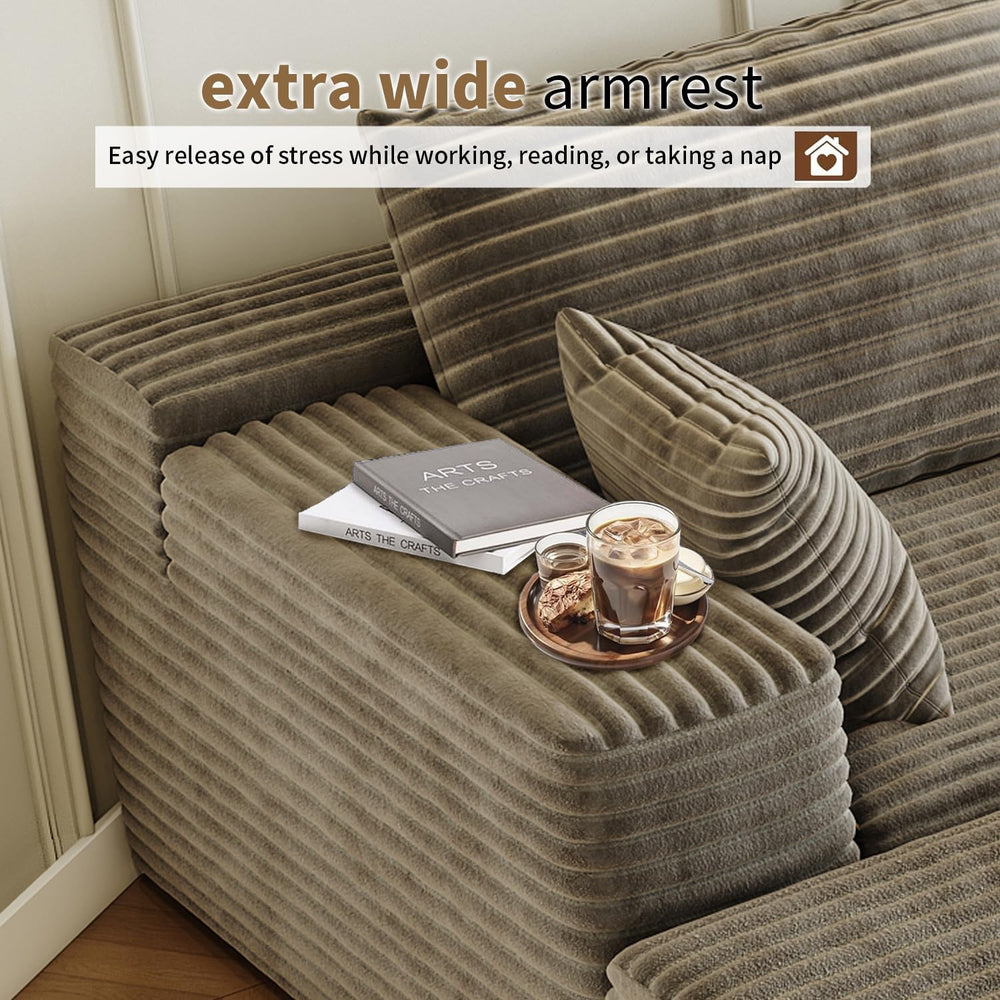 139.4" Modular Sectional Sofa Couch, Oversized U-Shaped Minimalist Couch...