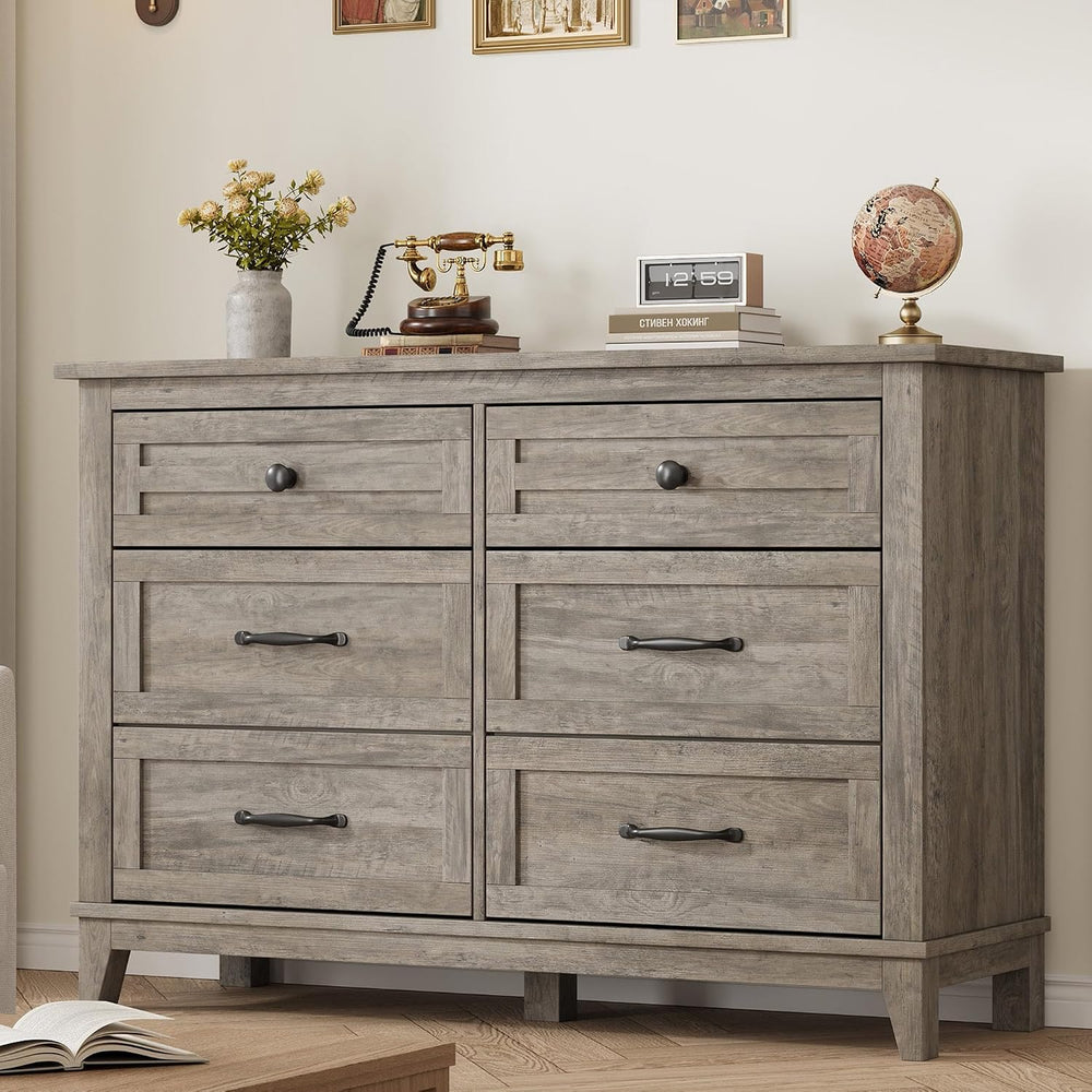 GarveeHome 6 Dresser for Bedroom, 47 in Wide Drawer Dresser with Storage Free...