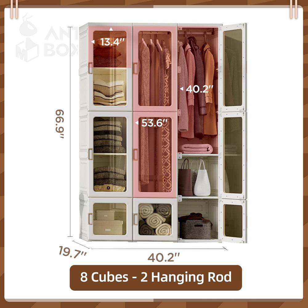 ANTBOX Portable Wardrobe Closet Storage Organizer for Clothes,Suitable for Li...