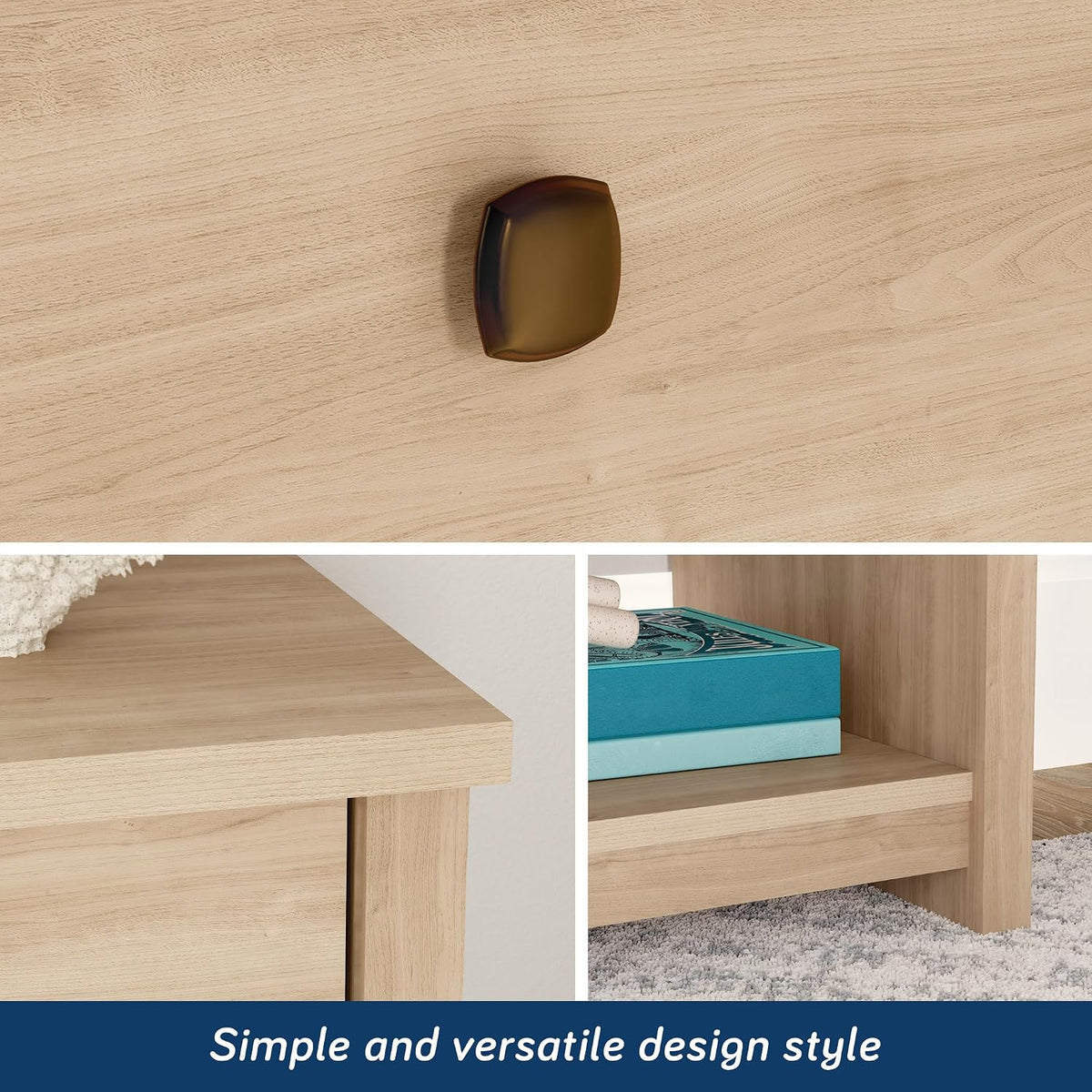 Sauder River Ranch Nightstand W/Drawer, Harvest Walnut Finish