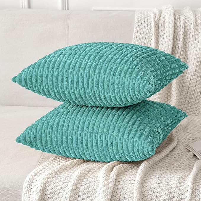 MIULEE Pack of 2 Corduroy Decorative Throw Pillow Covers 18x18 Inch Soft Boho - Image 3