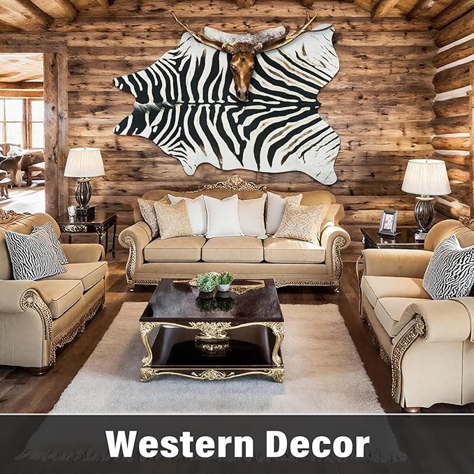 AROGAN Western Faux Fur Zebra Rug, 8 x 10 Feet Premium Animal Skin Print Rug - Image 4