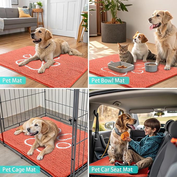 Smiry Dog Door Mat for Muddy Paws, Absorbent Dirt Trapper Non Slip Quick Dry - Image 8
