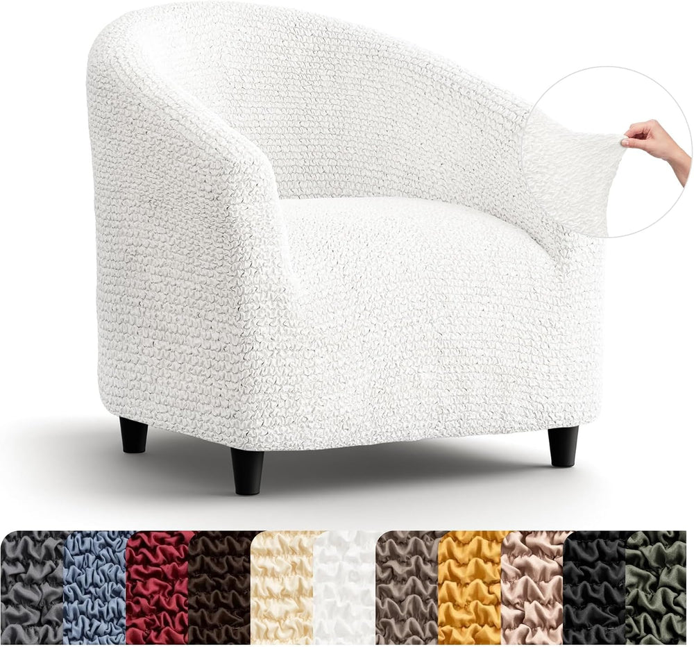 PAULATO BY GA.I.CO. Stretch Barrel Armchair Slipcover 1-Piece – Bi-Elastic Cl...