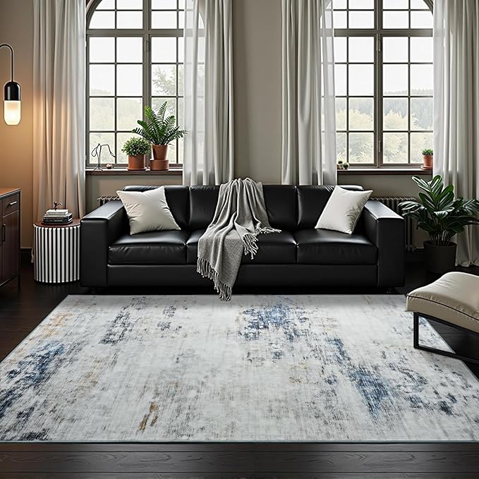 Toneed Abstract Area Rug 6x9 Modern Washable Rug Soft Non Slip Rug Low Pile - Image 2