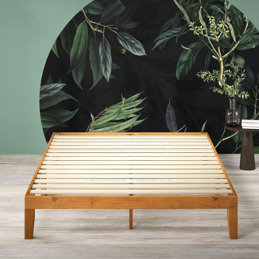 Zinus Alexia Wood Platform Bed Frame, Solid Wood Foundation, No Box Spring Ne...
