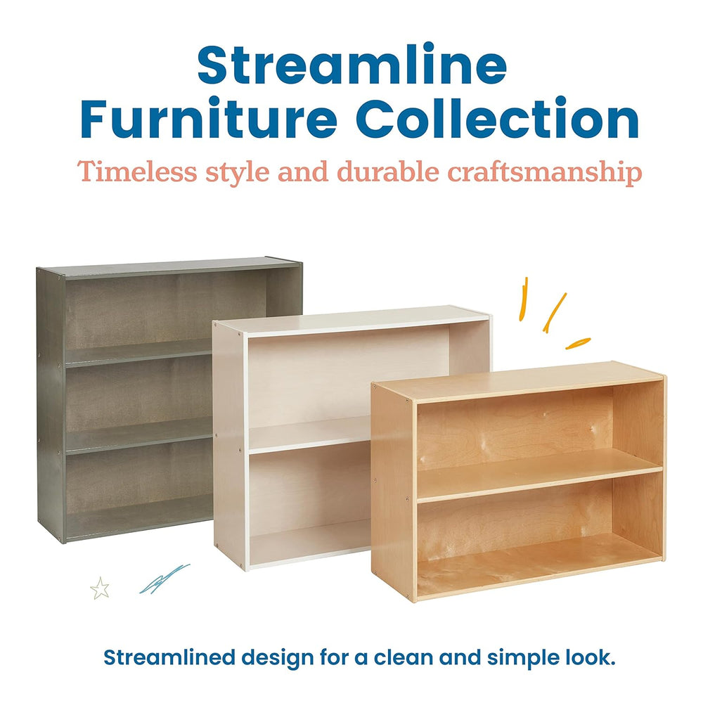 ECR4Kids Streamline 2-Shelf Single-Sided Storage Cabinet, 24in, Classroom Fur...