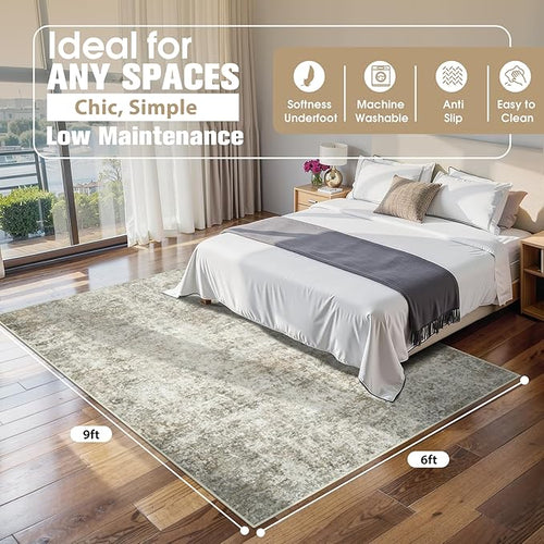 6x9 Area Rugs for Living Room Rug Washable: Abstract Rug for Dining Room - Image 2