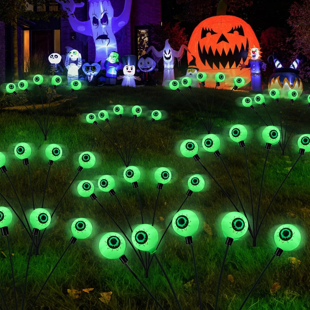 Dazzle Bright Halloween Decorations Outdoor, 6 Pack 36LED Solar Eyeball Pathw...