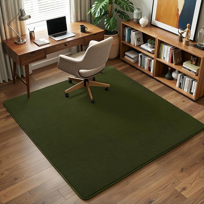 Amearea 4x4 Square Area Rugs for Bedroom Living Room, Olive Green Thickened - Image 7