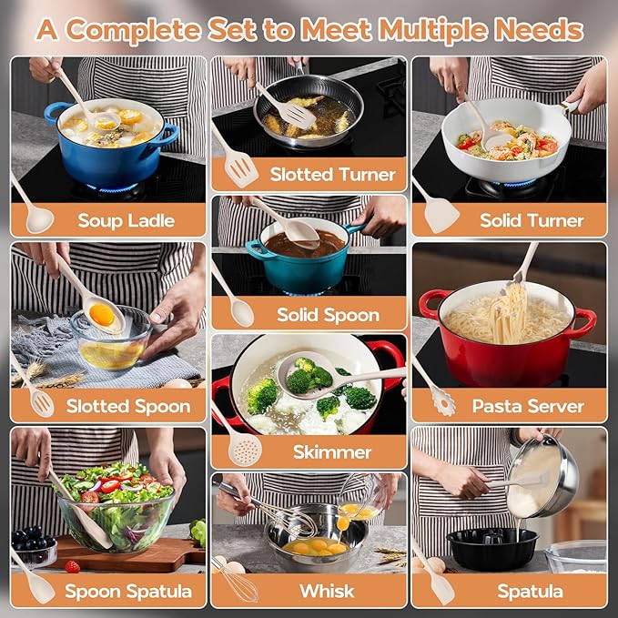 Onader Silicone Cooking Utensils Set of 10, Kitchen Utensils - Image 7