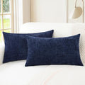 CaliTime Throw Pillow Covers Decorative 16 X 26 Inches Pack of 2 Cozy Chenille by CaliTime