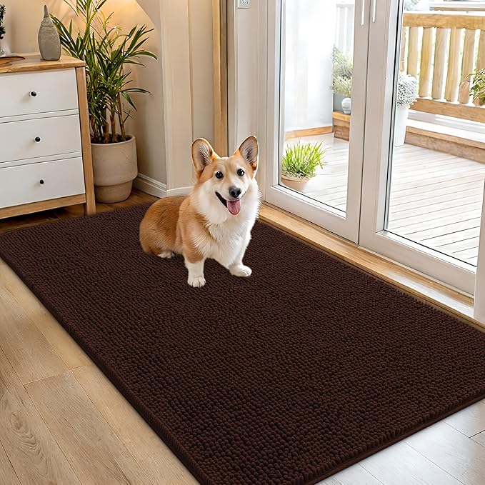 OLANLY Dog Door Mat for Muddy Paws 54x32, Absorbs Moisture and Dirt, Absorbent by OLANLY