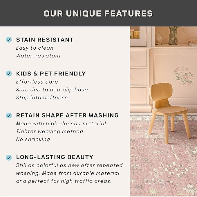 Light Pink Rugs for Girls Bedroom - Image 7