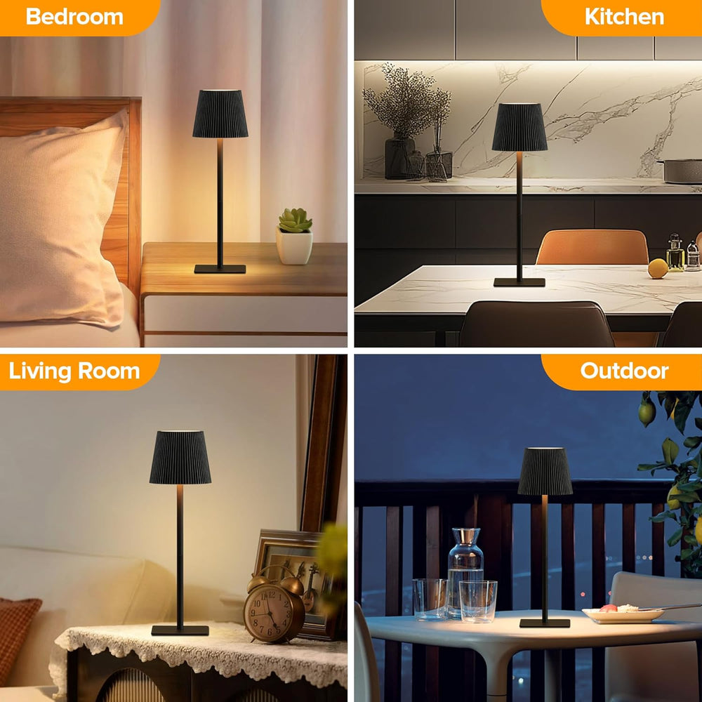 LUTEC 4 Pack Cordless Table Lamp,6000mAh Rechargeable Battery Operated Desk L...
