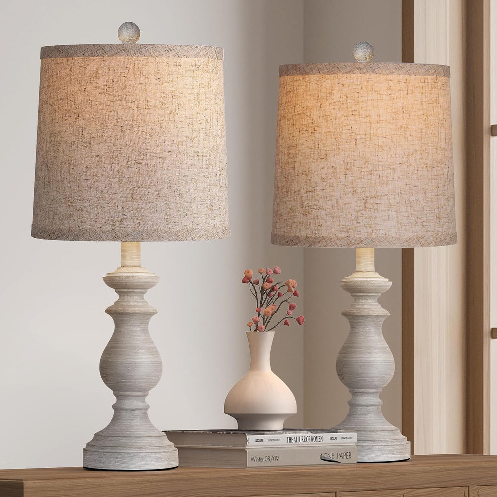 PARTPHONER Traditional Table Lamp Set of 2, Rustic Farmhouse Table Lamps for ...